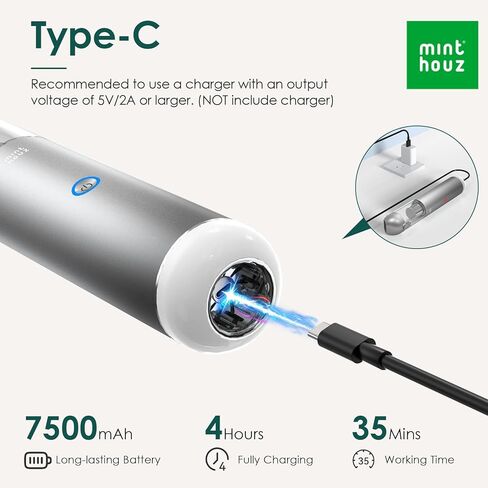 مكنسة كهربائية للسيارة من مينثوز 17000 باسكال - 120 وات مكنسة كهربائية محمولة لاسلكية مع ضوء LED/SOS، مكنسة كهربائية محمولة للسيارة/المنزل/المكتب/شعر الحيوانات الأليفة in Kuwait