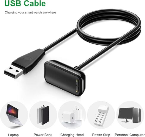 Oumida Charger for Fitbit Luxe Replacement USB Charging Cable (2 Pack) 1.6ft Durable Portable Charging Dock Cord for Fitbit Luxe Accessories in Saudi Arabia