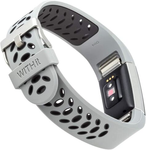WITHit French Bull Silicone Replacement Band for Fitbit Charge 2, Blue Ziggy – Secure, Adjustable Stainless-Steel Buckle Closure, Fitbit Watch Band Replacement, Sweat-Resistant, Fits Most Wrists in Saudi Arabia