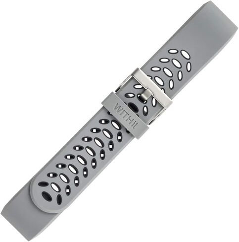 WITHit French Bull Silicone Replacement Band for Fitbit Charge 2, Blue Ziggy – Secure, Adjustable Stainless-Steel Buckle Closure, Fitbit Watch Band Replacement, Sweat-Resistant, Fits Most Wrists in Saudi Arabia