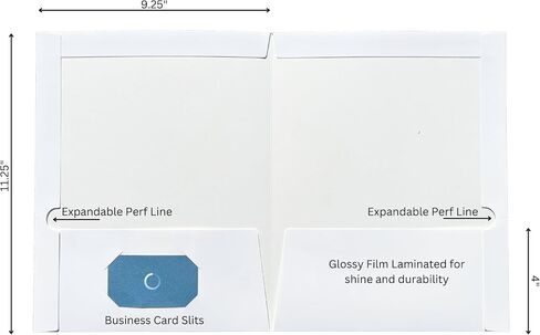ARTCORR Glossy Laminated Paper Folders, Letter Size – 6 Count – Reinforced Pocket Folder – Heavy Duty – Made in USA in Saudi Arabia