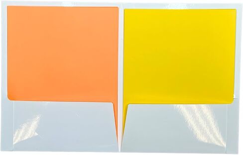 ARTCORR Glossy Laminated Paper Folders, Letter Size – 6 Count – Reinforced Pocket Folder – Heavy Duty – Made in USA in Saudi Arabia