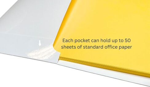 ARTCORR Glossy Laminated Paper Folders, Letter Size – 6 Count – Reinforced Pocket Folder – Heavy Duty – Made in USA in Saudi Arabia