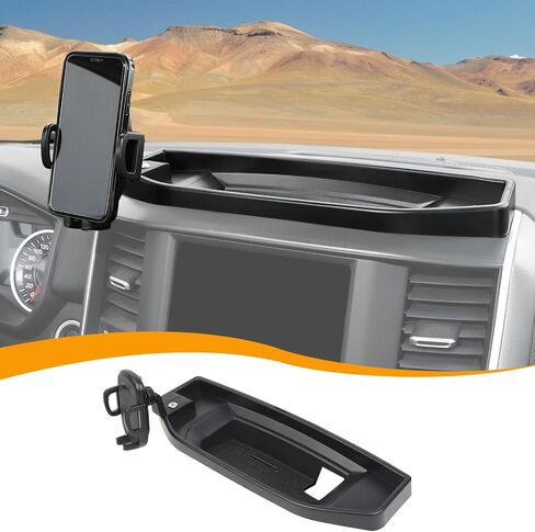 Hoolcar Phone Holder Mount Dash Multi-Mount Phone Kit with Storage Box Compatible with Dodge Ram 2018-2023, Interior Accessories in Saudi Arabia