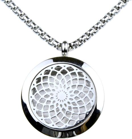 Wild Essentials Aum Om Necklace Essential Oil Diffuser Kit with Lavender, Lemongrass, Peppermint, Orange Oils, 12 Refill Pads, Calming Aromatherapy Gift Set, Customizable Color Changing, Perfume in Saudi Arabia