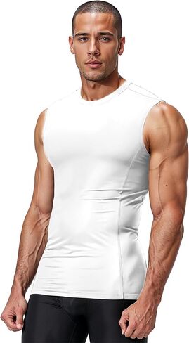 DRSKIN 4, 3, 2 Pack Men's Compression Shirts Sleeveless Tank Top Athletic Sports Workout Running Base Layer Active in Kuwait