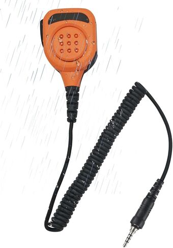 Ham Radio Speaker Microphone 3.5mm Threaded Ptt Shoulder Mic for Yaesu Ht Vertex Dmr Standard Horizon 380 ft-270 vx-6r hx210 vx-120 vx-170 vx-6 vx-7r vx6r ft-3dr ft-70dr Walkie Talkies (Black) in Kuwait