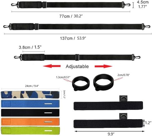Fishing Rod Straps Holder 23Pcs, Stretchy Fishing Pole Carrier With Wading Belt, Fishing Hook Holder, Adjustable Fishing Pole Tackle Tie Fit for Casting Rod, Spinning Rod and Fly Rod, 5 Color in Saudi Arabia