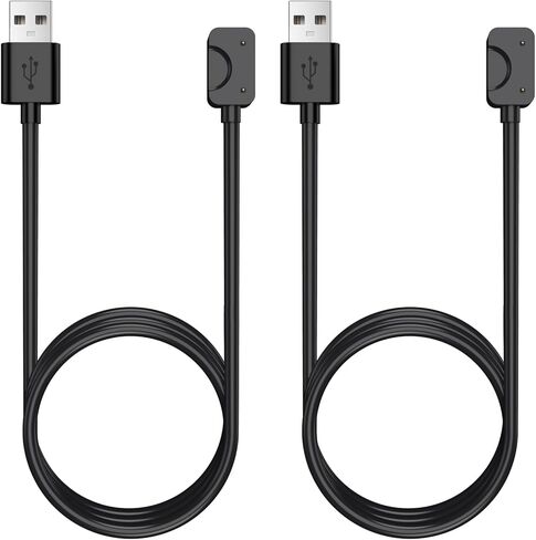 TiMOVO Smartwatch Charger Compatible with Samsung Galaxy Fit 3, [2 Packs] Magnetic USB Replacement Charging Cable Cradle Accessories fit Samsung Galaxy Fit 3 SM-R390 Smartwatch - Black in Saudi Arabia