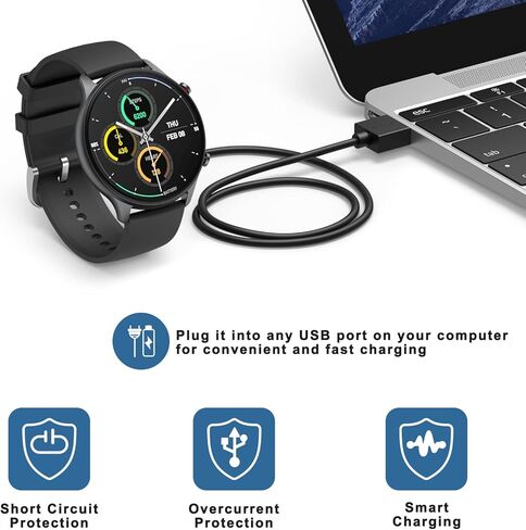 شاحن متوافق مع Amazfit Bip 3 / Bip 3 Pro/Bip U/Bip U Pro/T-Rex Pro/Pop Pro، ملحقات الساعات الذكية البديلة لكابل شحن USB in Kuwait