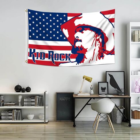 Kd Rock Flag 3x5 Feet Rock Born Free Video Tapestry for Outdoor College Dorm Room Guys Man Cave Frat Wall Deco in Saudi Arabia