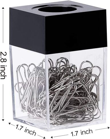 grwanpen® 2 Magnetic Paper Clip Dispenser Boxes with 100 Multicolored Paper Clips Each,Black in Saudi Arabia