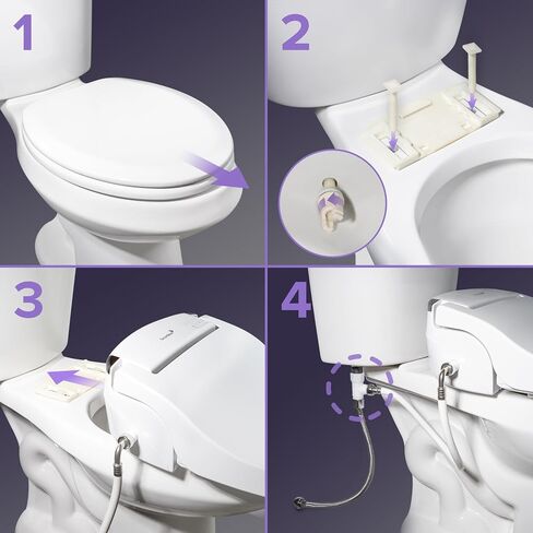 SmartBidet SB-1000 Electric Bidet Seat for Round Toilets with Remote Control- Electronic Heated Toilet Seat with Warm Air Dryer and Temperature Controlled Wash Functions in Saudi Arabia