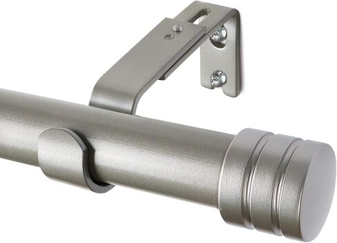 قضيب ستارة كامانينا 1 بوصة من 30 إلى 88 بوصة (2.5-7.3 قدم) قضبان ستارة مفردة فضية عتيقة للنوافذ، قضيب ستائر قابل للتعديل مع نهاية الغطاء in Kuwait