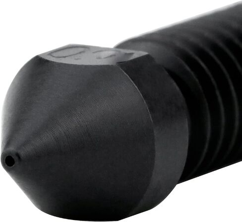 M6 High Temperature High Flow Hardened Steel Nozzle 0.4mm Compatible with 1.75mm 3D Printer Volcano Hotend Heat Block Sidewinder X1 X2 AC Vyper Kobra Max Print PEI PEEK Carbon Fiber (0.4mm) in Saudi Arabia