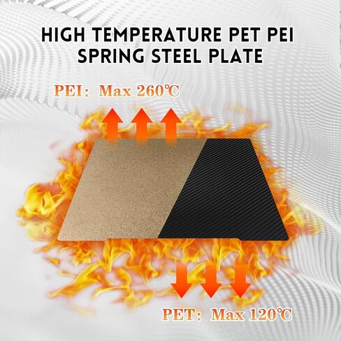 لوحة بناء PET PEI مزدوجة الجوانب من IdeaFormer لـ Prusa i3 MK2 MK2.5 MK3 MK3S MK4، ورقة فولاذية زنبركية PET PEI مرنة لطابعات Prusa ثلاثية الأبعاد 241 × 253.8 مم in Kuwait