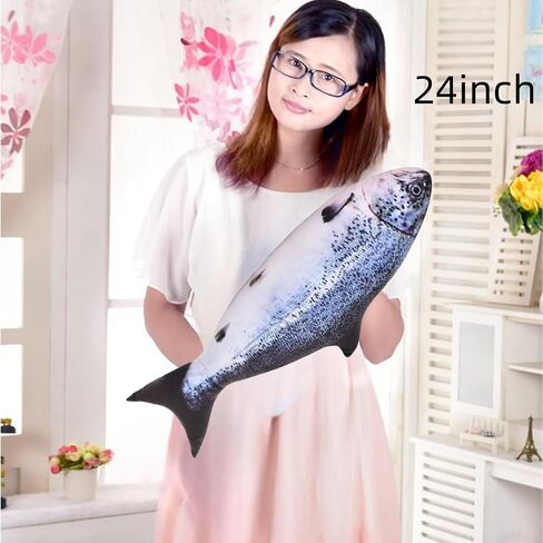 31.5 Inch Simulation Fish Plush Toy Pillow Soft Fish Cushion Pillow Stuffed Animal Toy for Cat Pets or Kids Birthday Gifts in Kuwait
