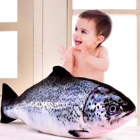 31.5 Inch Simulation Fish Plush Toy Pillow Soft Fish Cushion Pillow Stuffed Animal Toy for Cat Pets or Kids Birthday Gifts in Kuwait