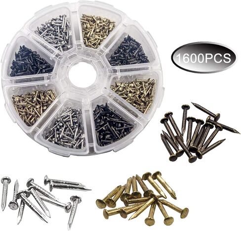 Nail Assortment, 200 Pcs, 06.inch, Small Nails, Nails for Hanging Pictures, Finishing Nails, Wall Nails for Hanging, Pin Nails, Hardware Nails, Assorted Nails, Galvanized Nails (Black 15mm) in Saudi Arabia
