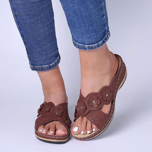 Sandals Women Orthopedic Sandals with Arch Support Platform Wedge Comfort Breathable Indoors Outdoors Slip On in Saudi Arabia