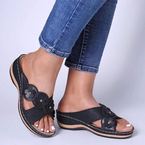 Sandals Women Orthopedic Sandals with Arch Support Platform Wedge Comfort Breathable Indoors Outdoors Slip On in Saudi Arabia
