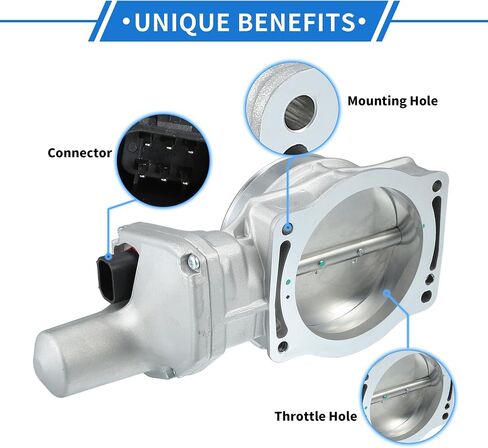 Throttle Body Assembly Compatible for Chevrolet Corvette 6.0L V8 - Gas 2005, 90.5mm Aluminum Alloy Silver Tone Engine Throttle Body Actuator in Saudi Arabia