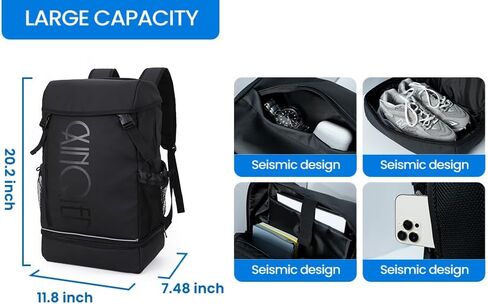 Travel, Hiking Backpack, Carry On Backpack with Shoe Pouch, Large Capacity 15.6inch Water Resistant, Anti Theft, Business, College, Flight Approved Backpack in Saudi Arabia
