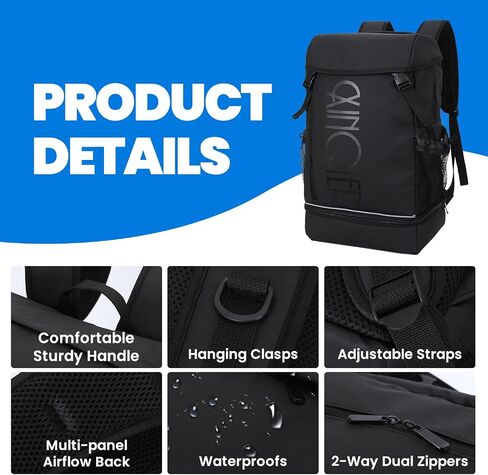 Travel, Hiking Backpack, Carry On Backpack with Shoe Pouch, Large Capacity 15.6inch Water Resistant, Anti Theft, Business, College, Flight Approved Backpack in Saudi Arabia