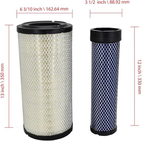 مجموعة فلاتر الهواء P828889 P829333 متوافقة مع Kubota Loader SVL90 SVL90-2 متوافقة مع Wix 46562 46569 Caterpillar CAT 110-6326 110-6331 Case 222421A1 222422A1 in Kuwait