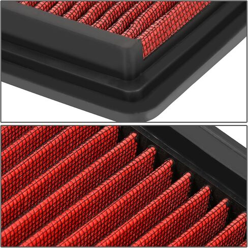 DNA Motoring AFPN-228-RD Clean Air Washable Drop In Panel Air Filter Enhance Engine Performance [Compatible with 13-19 Ford Escape / 07-18 Focus / 14-16 Transit Connect / 15-19 MKC ] in Saudi Arabia