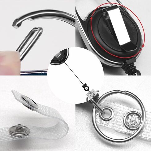 Funny Badge Reel Retractable with 360° Swivel Carabiner Clip, Cute ID Badge Holder with Breakaway Lanyard, Teacher Nurse Office Gifts (This is Fine Dog) in Saudi Arabia