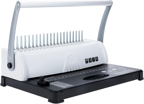 ماكينة تجليد مشط ذات 21 فتحة من YaeTek، 450 ورقة، مجلد خرامة ورق يدوي مع مجموعة بداية 100 قطعة من أشواك تجليد مشط PVC مقاس 3/8 بوصة لأوراق A4 / A5 in Kuwait