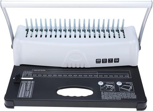 ماكينة تجليد مشط ذات 21 فتحة من YaeTek، 450 ورقة، مجلد خرامة ورق يدوي مع مجموعة بداية 100 قطعة من أشواك تجليد مشط PVC مقاس 3/8 بوصة لأوراق A4 / A5 in Kuwait