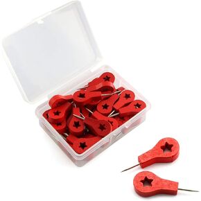 40pcs Red Thumb Tacks Push Pins Drawing Pins Notice Cork Board Pins Used on Cork Boards or Maps with Storage Box