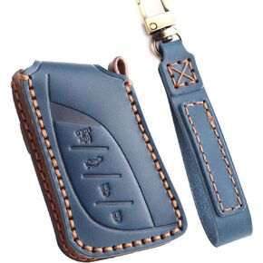 EASYANT Leather Car Key Fob Cover for 2021-2023 Lexus ES RX Compatible with New Lexus LS NX Key Shell Case Black