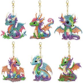egjxal Dragon-5D Diamond Keychain Pendant Keychain DIY Diamond Ornament, DIY Diamond Art Kit for Christmas Valentine's Day Mother's Day Gift