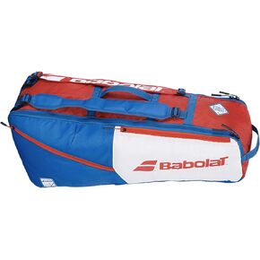 Babolat EVO Racquet Holder X 6 Tennis Bag (White/Blue/Red)