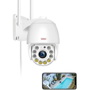 [2K,Auto-Track Camera] Tonton 3MP Wireless Pan and Tilt Outdoor WiFi Security Camera,2 Way Audio,Floodlight,Color Night Vision,Standalone Working,Also Works with All of Tonton Wireless NVRs