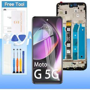 Screen Replacement for Motorola Moto G 5G 2022 XT2213-3 XT2213DL XT2213 LCD Display 6.5" Touch Screen Assembly Replacement with Frame
