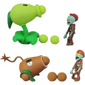 4 PCS Plants PVZ Toys Action Figures Zombies Toys Mini PVZ Set 1 2 Series Great Gifts for Kids and Fans, Birthday and Christmas Party