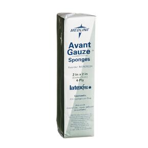 Medline Avant Gauze, Non-Sterile Sponges, 2" x 2", 4-Ply, Pack of 200
