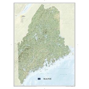 National Geographic: Maine Wall Map - 30.25 x 40.5 inches - Art Quality Print