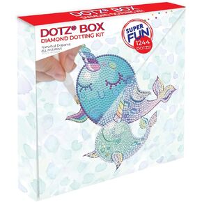 DIAMOND DOTZ Dotz Box, Narwhal Dreams, Diamond Painting Kit for Adults, 8.7''x8.7''