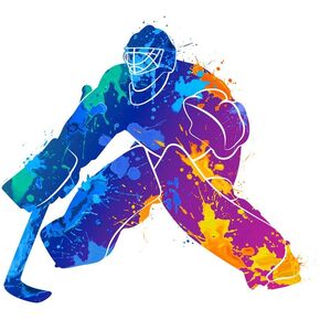 Siwacline 5D DIY Diamond Painting Kits, Sports Diamond Painting, Player Hockey Goalie Splash Canvas Print Wall Art Full Drill Cross Stitch, 12x12 Inch, Sports 04
