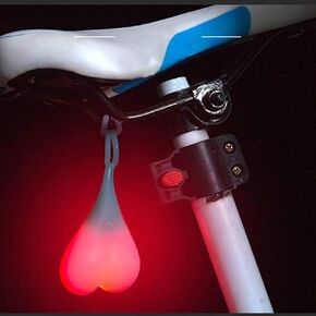 Bike Tail Light Balls, Red Warning Lights - LED Heart Shaped Creative Silicone Light, Bike Waterproof Essential Night Bicycle Seat Back Egg Lamp