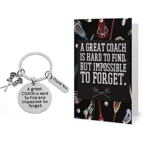 Lacrosse Coach Keychain, Unisex Lacrosse Coach Gifts, Great Coach is Hard to Find Coach Keychain