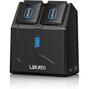 LEKATO Wireless Guitar System with Charging Box 5.8GHz Wireless Guitar Transmitter Receiver 4 Signal Channel Rechargeable Audio Wireless Guitar Transmitter and Receiver for Electric Guitar Bass