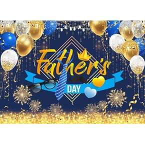 SJOLOON Happy Father‘s Day Backdrop with Tie Glasses for Fathers Day Party Decoration Photography 12718 (7x5FT)