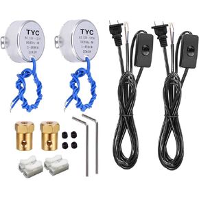 2Set Synchronous Turntable Motor Electric Motor for Cup Turner, Cuptisserie Tumbler Cup Rotator with Flexible Coupling Connector/6ft Swich Cord/,AC 100~127V CCW/CW 4W (2.5-3RPM)