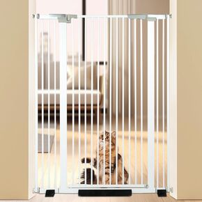 Extra Tall Cat Gate for Doorway No Climb with 29.9-41" Adjustable Width, Pressure Mounted Pet Safety Gate with Auto Close, Indoor Cat Door Tension Samll Dog Gate for Hallway Stair Porch